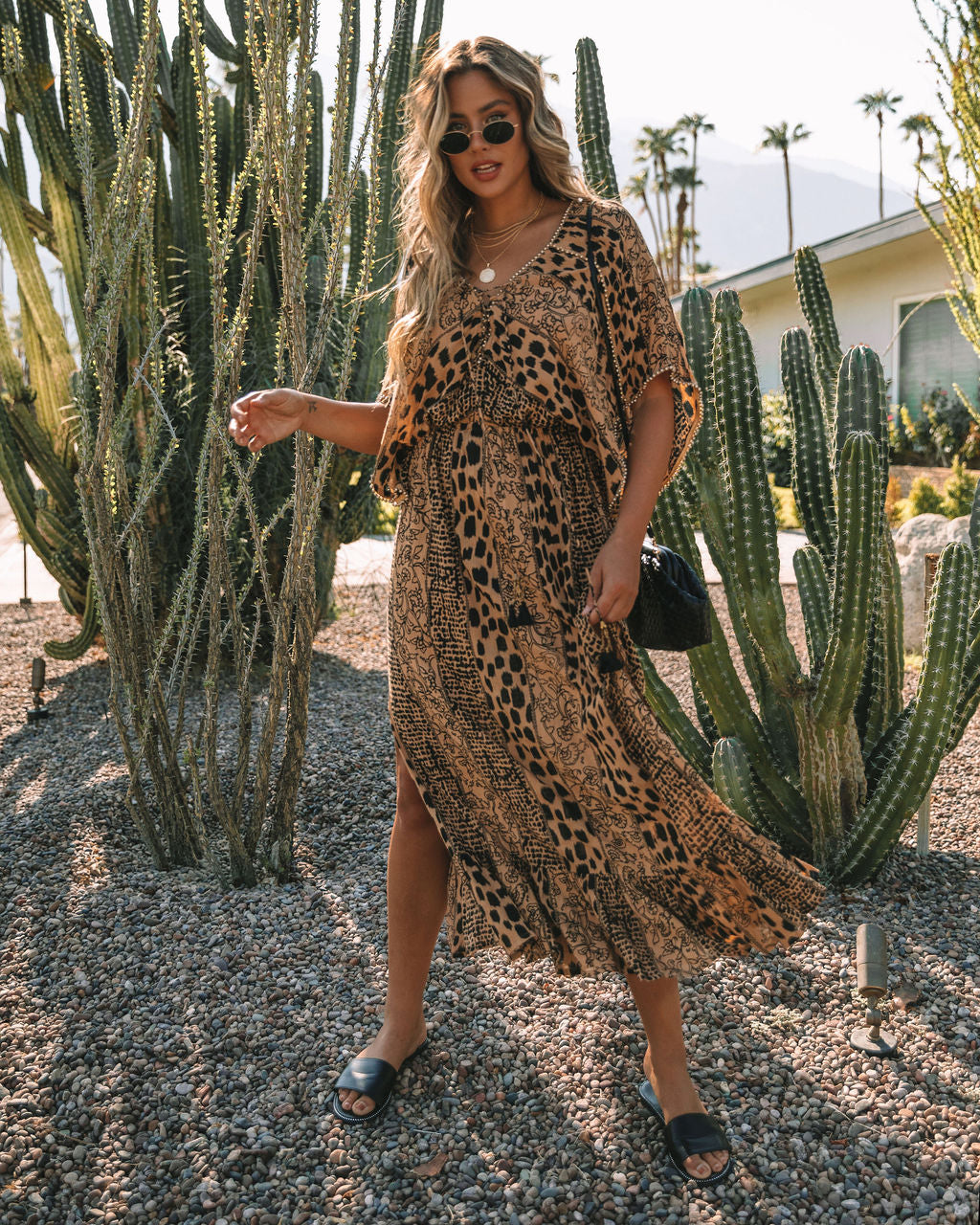 Boujee Bengal Kimono Slit Maxi Dress FINAL