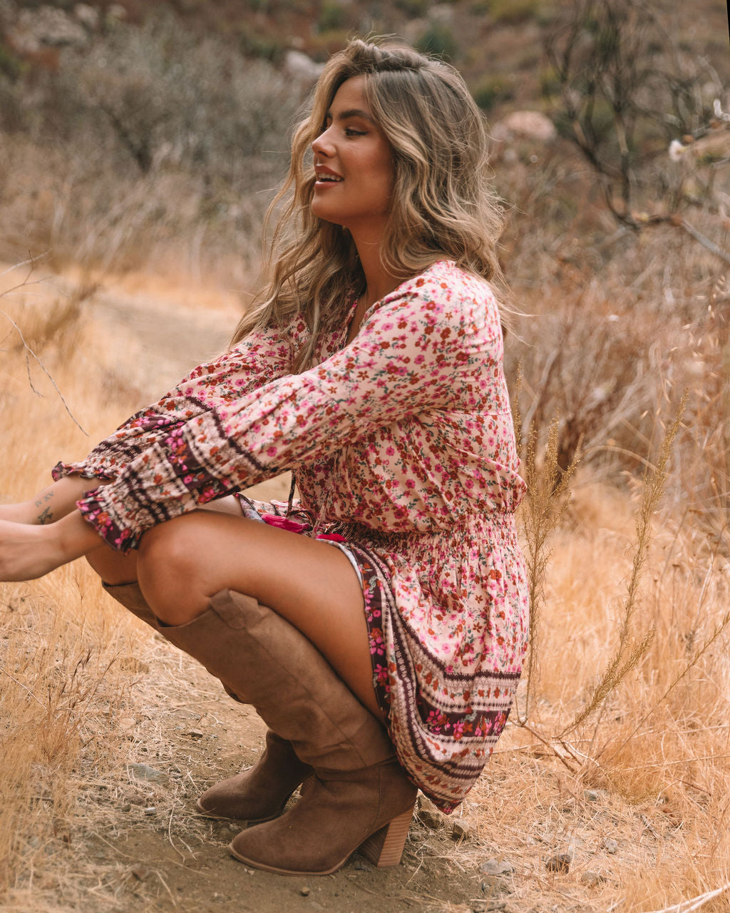 Priority Printed Tassel Dress Natural FINAL
