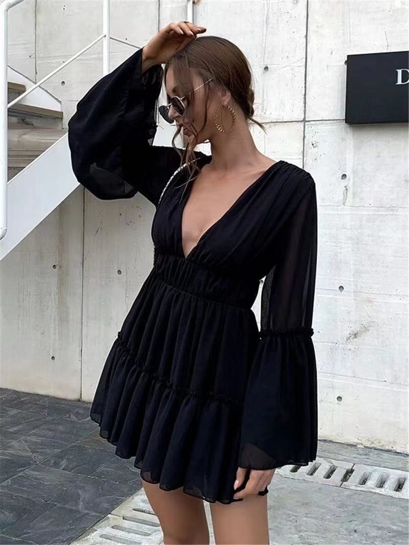 Sexy V neck Chiffon Beach Dress