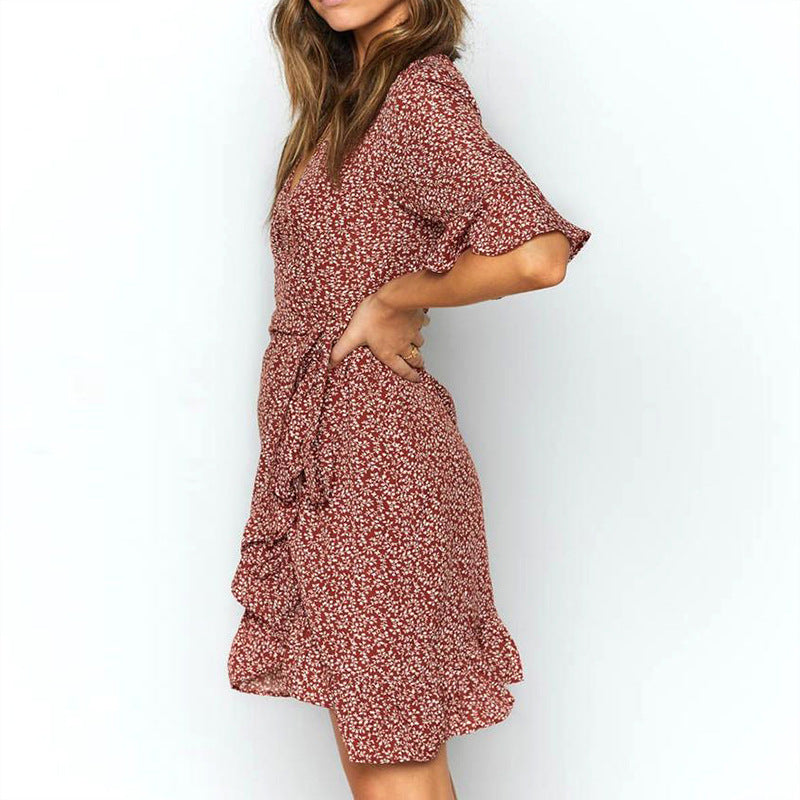 Kaila Satin Floral Asymmetrical Dress FINAL