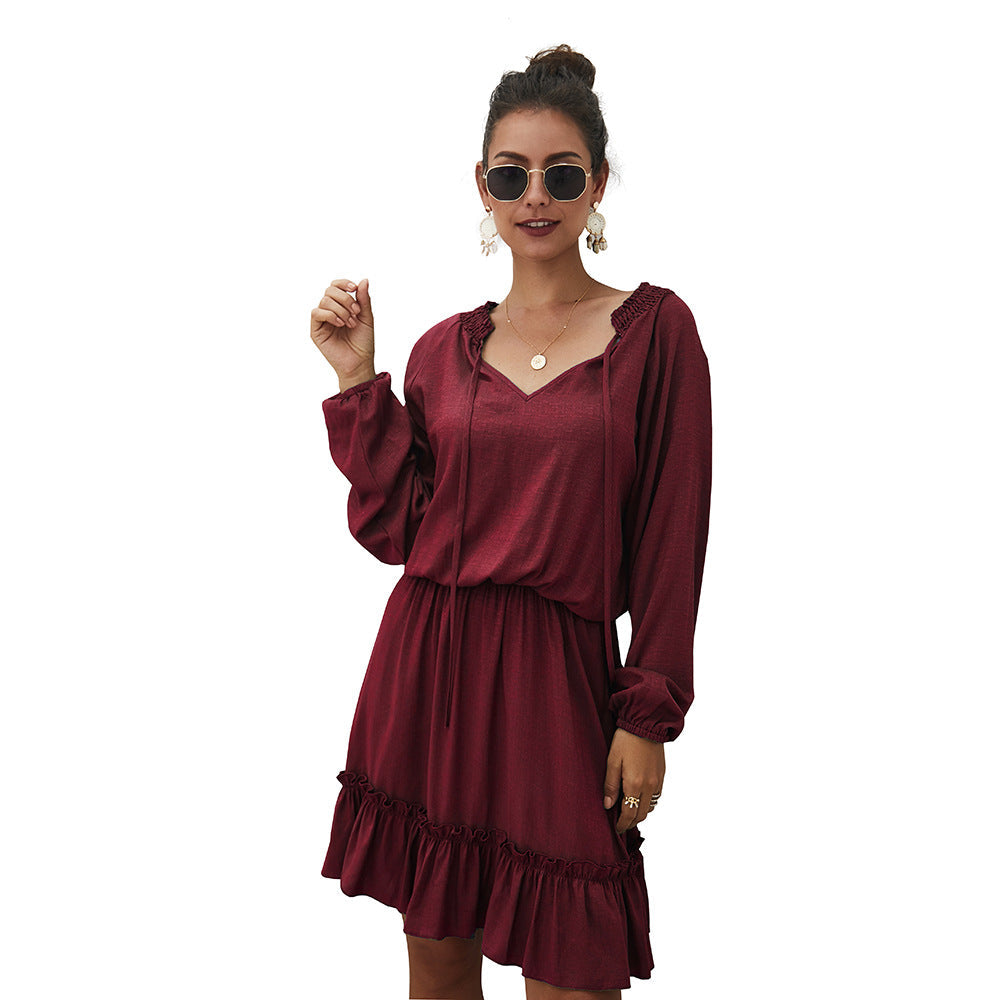 Lena Satin Midi Dress Marsala