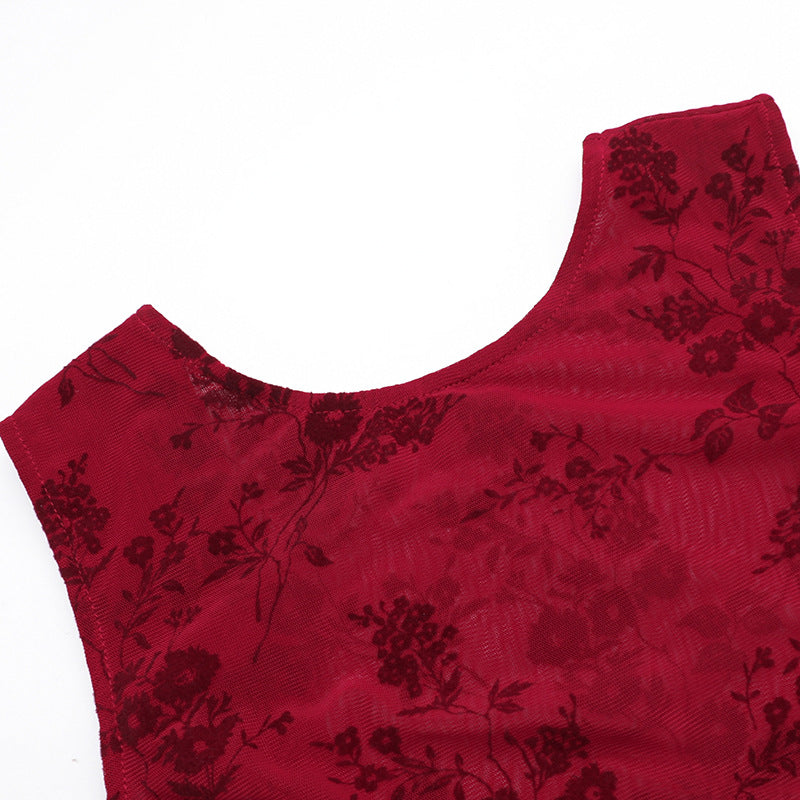 Beverly Mini Dress Maroon