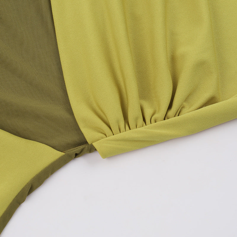 Marysh Mesh Bodycon Dress Yellow