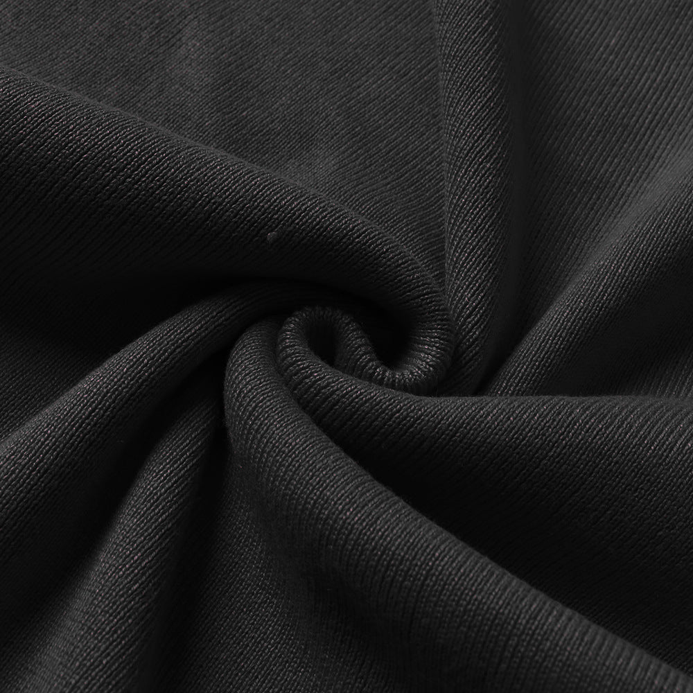 Yara Drape Knit Midi Sweater Dress Black