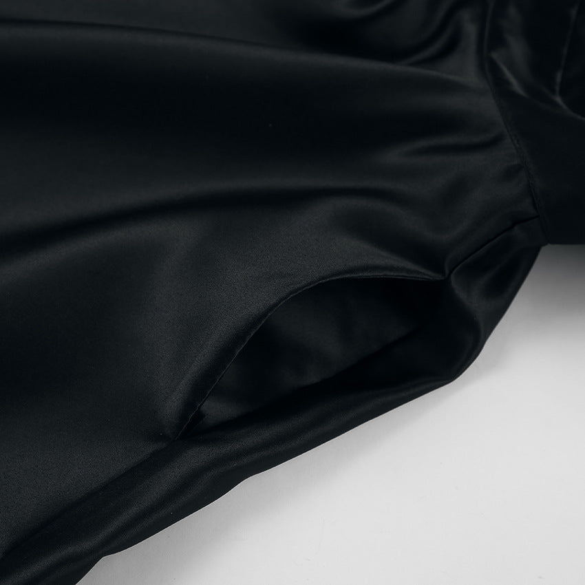 Bow Gate Mini Dress Black