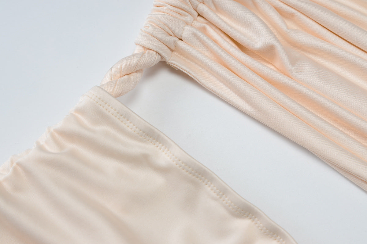 Delia Asymmetrical Dress Beige