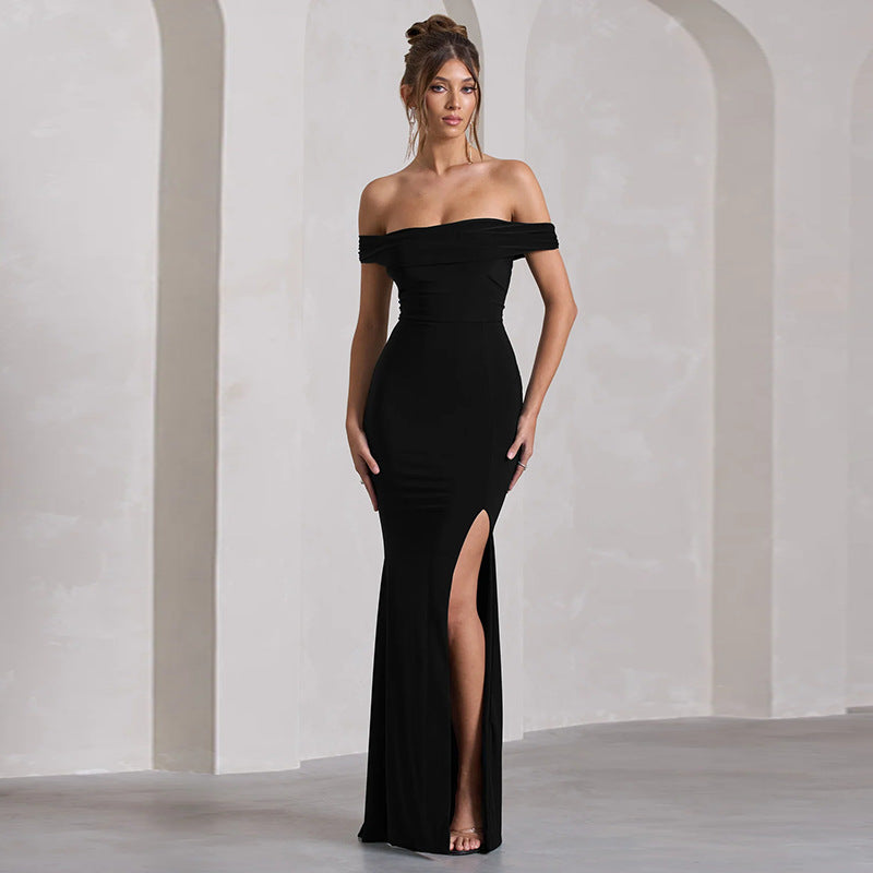 Showstopper Slit Dress Black