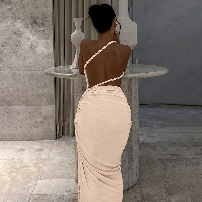 Delia Asymmetrical Dress Beige