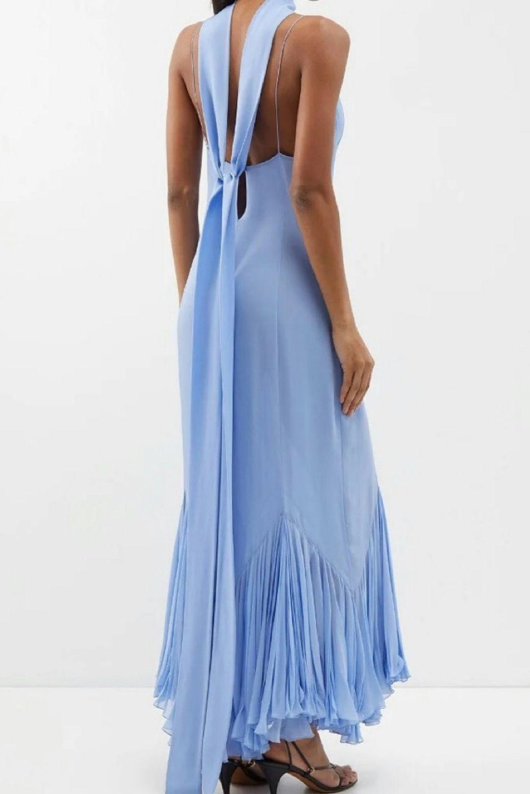 Vintage Party Midi Dress With Stole Blue