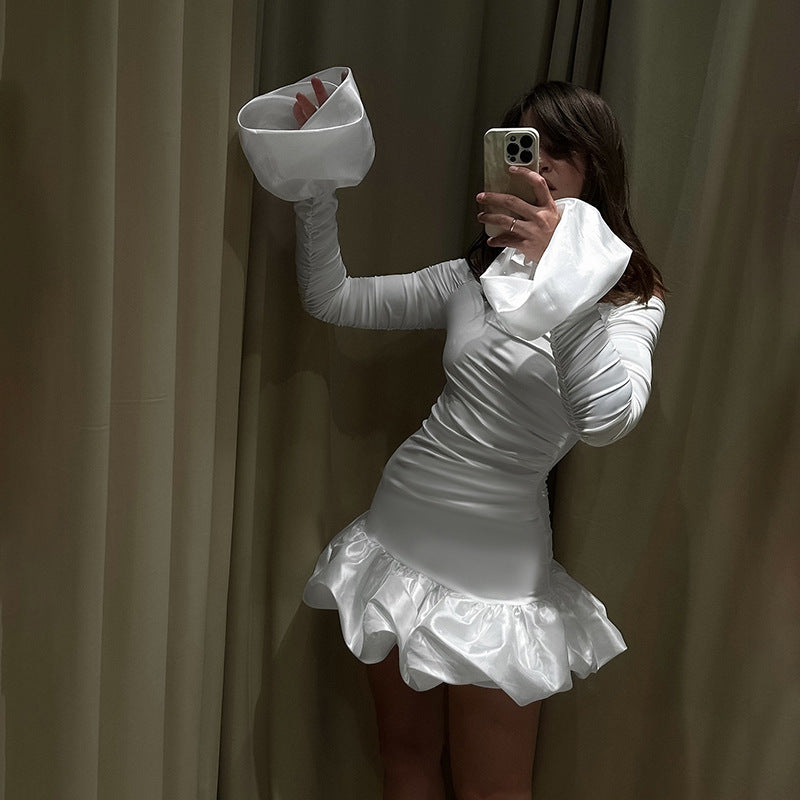 Frostene Off Shoulder Mini Dress White