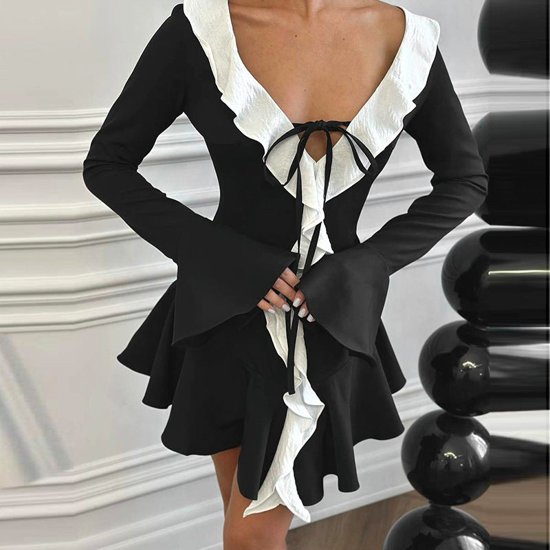 Ruffle Charm 2.0 Mini Dress Black