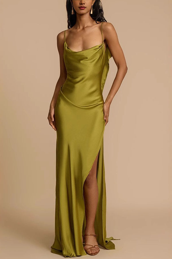 Cami Split Silk Dress