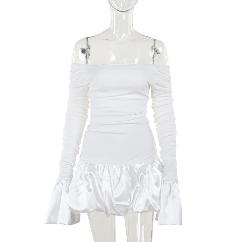 Frostene Off Shoulder Mini Dress White