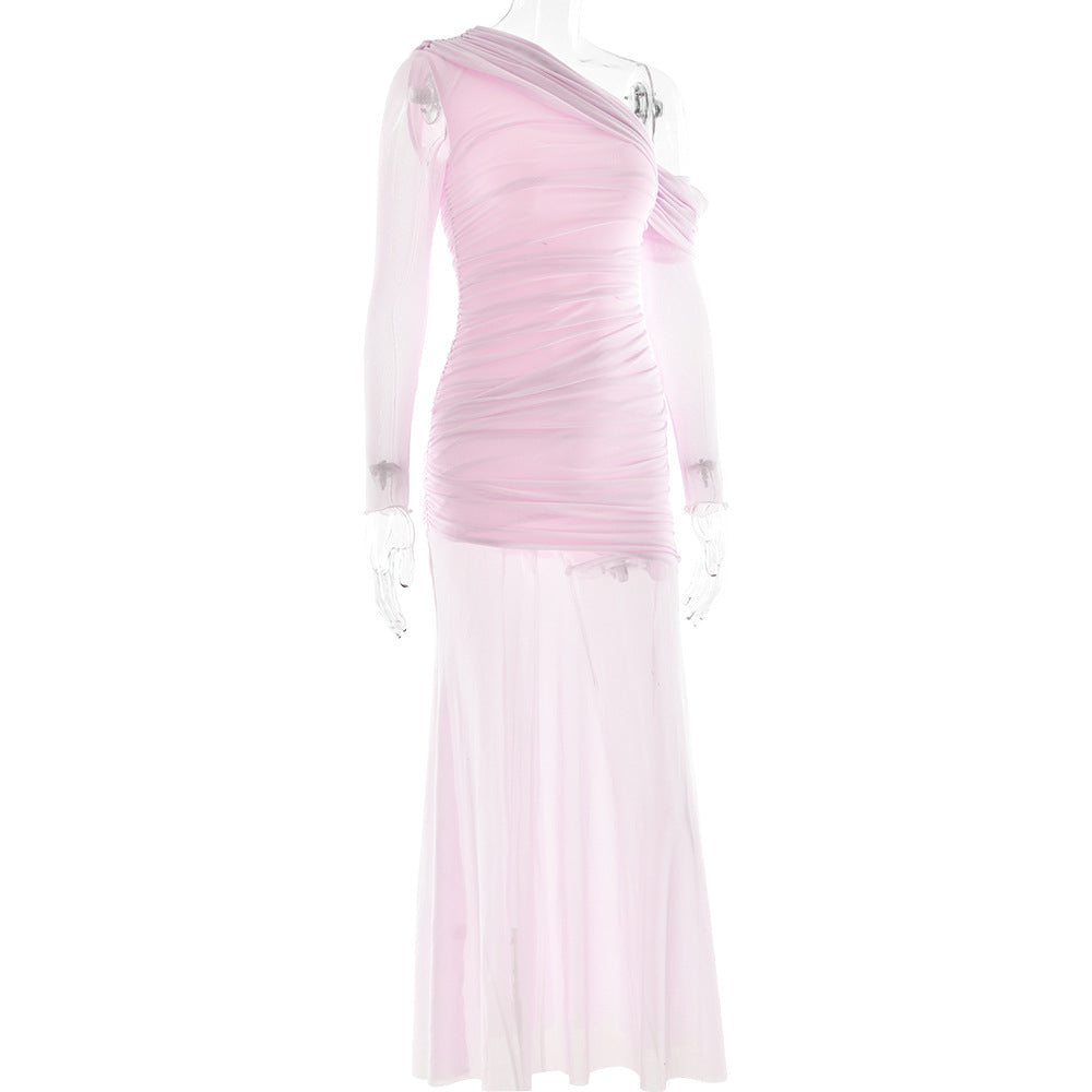 Soprano One Shoulder Dress Pink