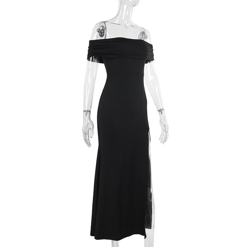 Showstopper Slit Dress Black