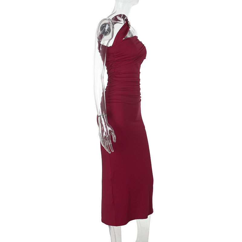 Horres Midi Dress Maroon
