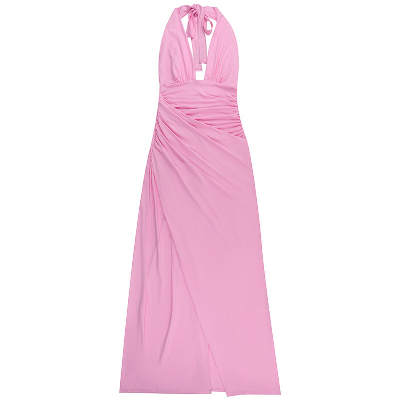 Rosier Slit Dress Pink