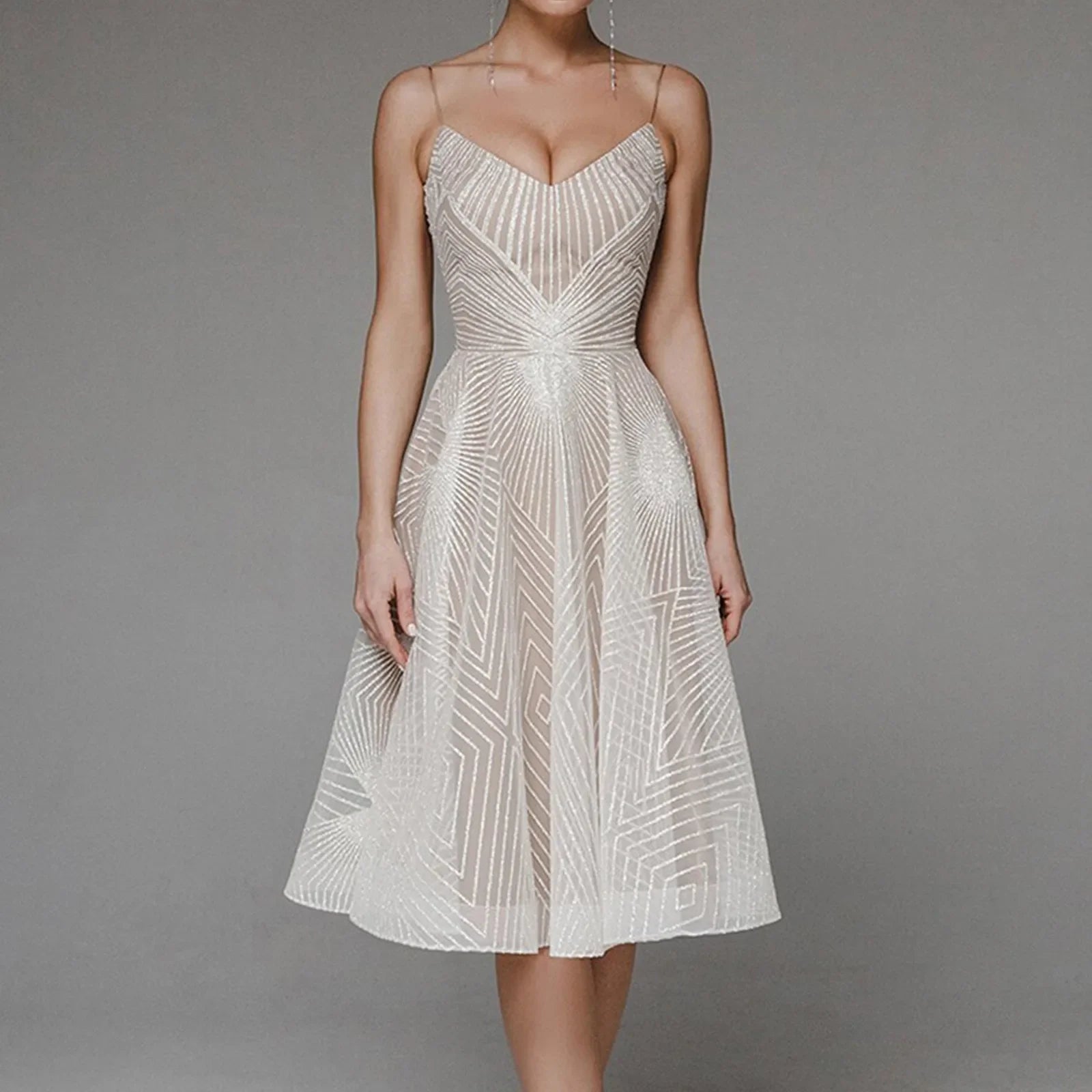 2024 Elegant Luxury Long Formal Party Midi Dress