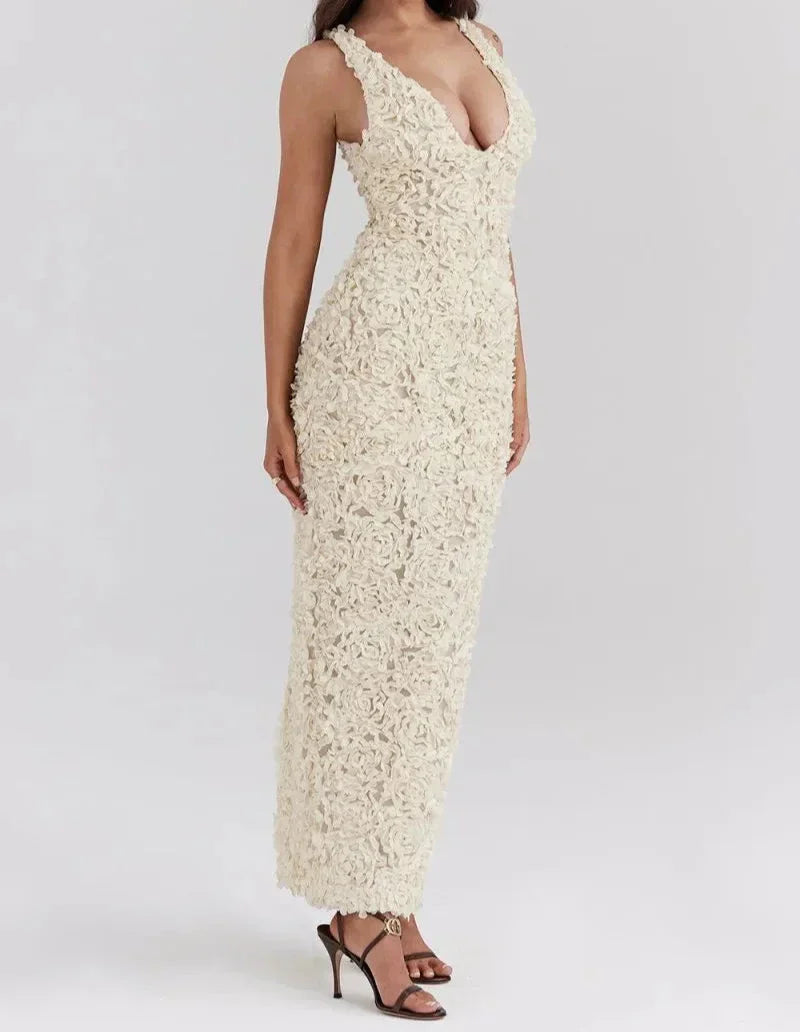 Arelith Glamour A Line Floral Maxi Dress