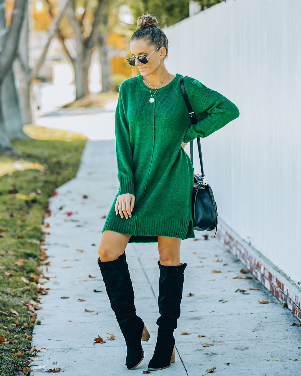 Smoky Mountain Sweater Dress Green