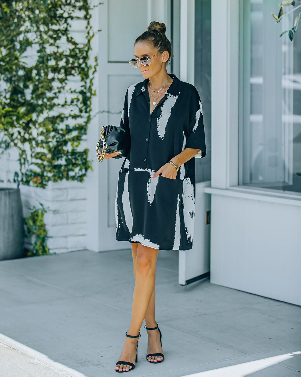 Raelynn Pocketed Button Down Shirt Dress FINAL