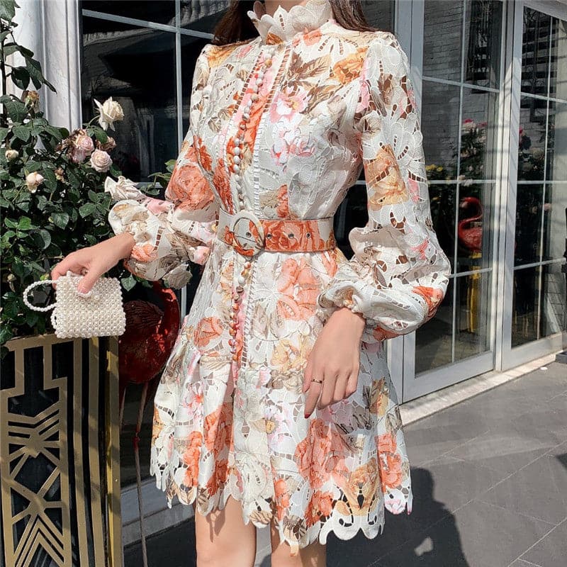 Fall Party Lace Luxury Spring High Waist Beach Dress