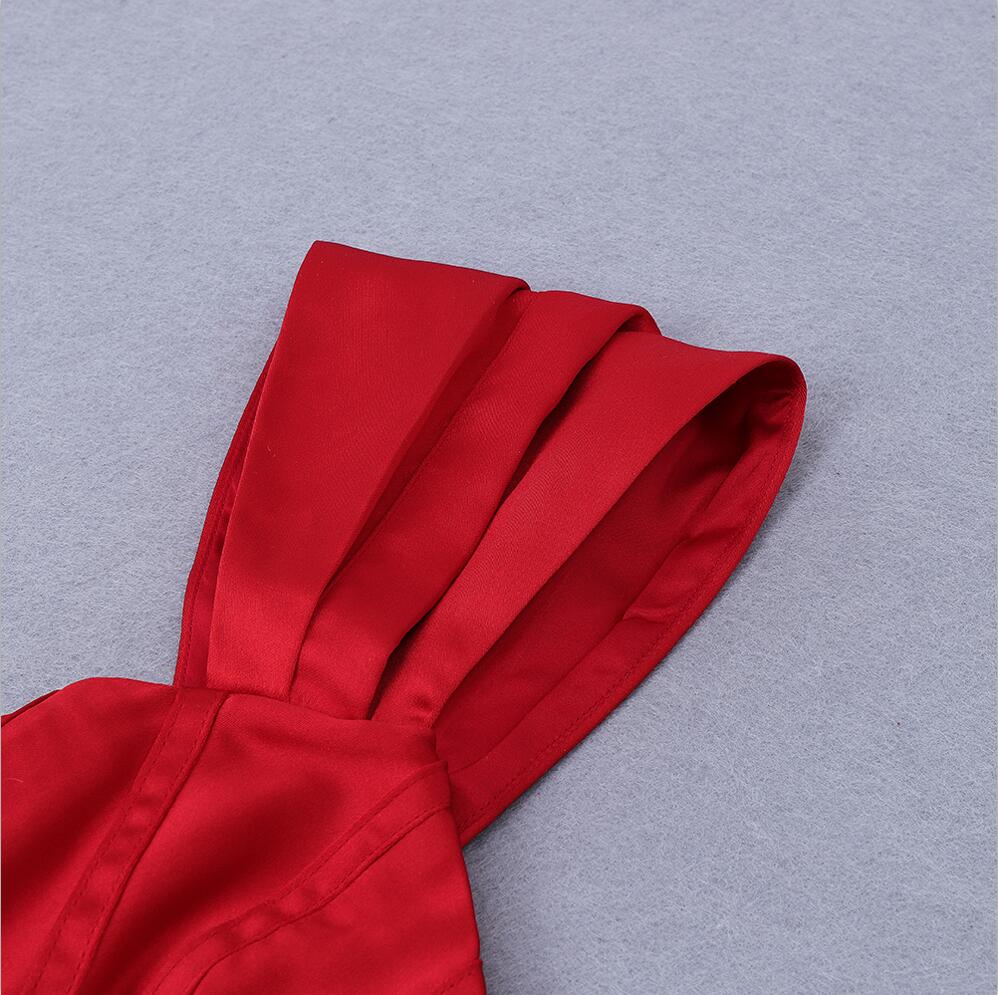 Runway Fashion OffShoulder Split Red Corset Dress