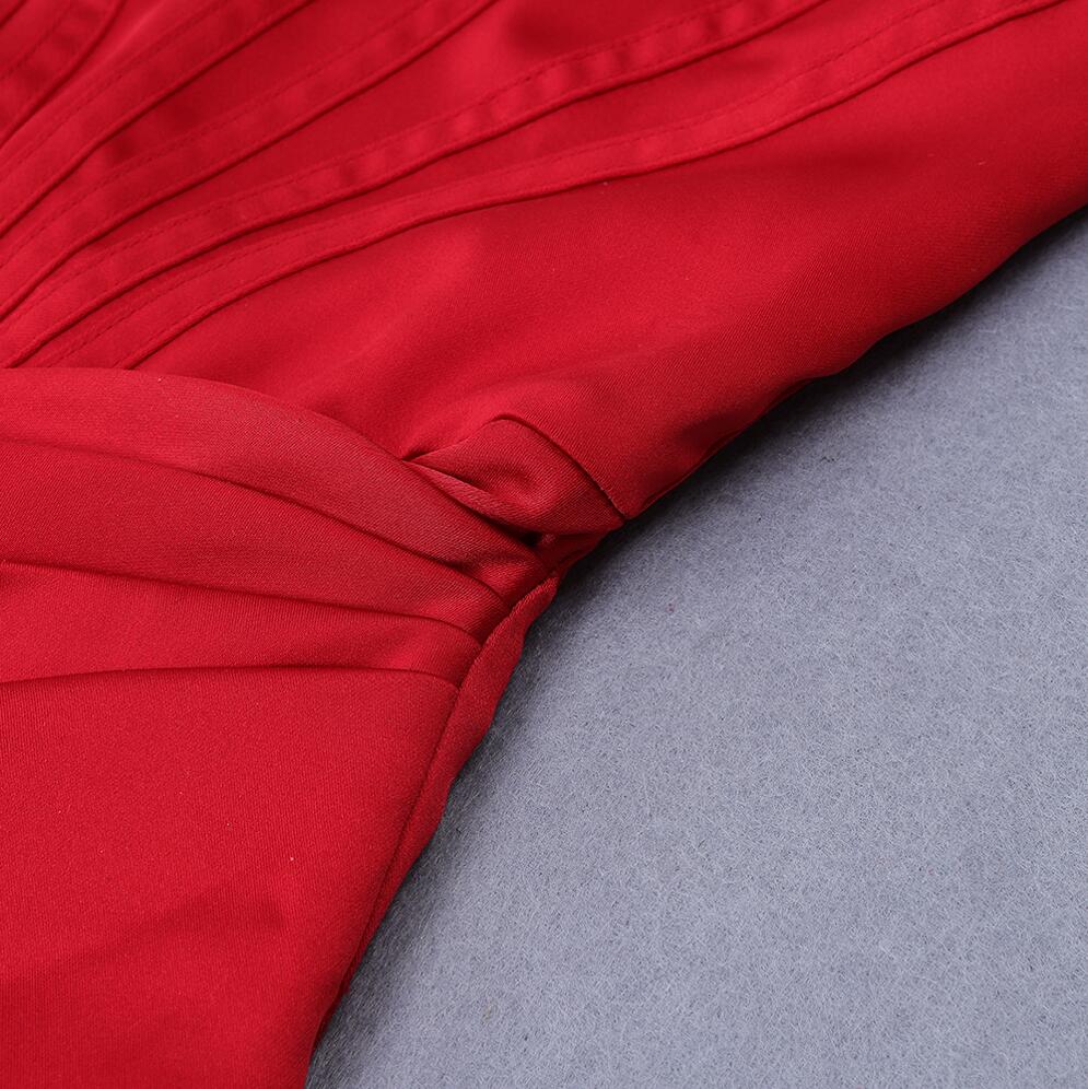 Runway Fashion OffShoulder Split Red Corset Dress