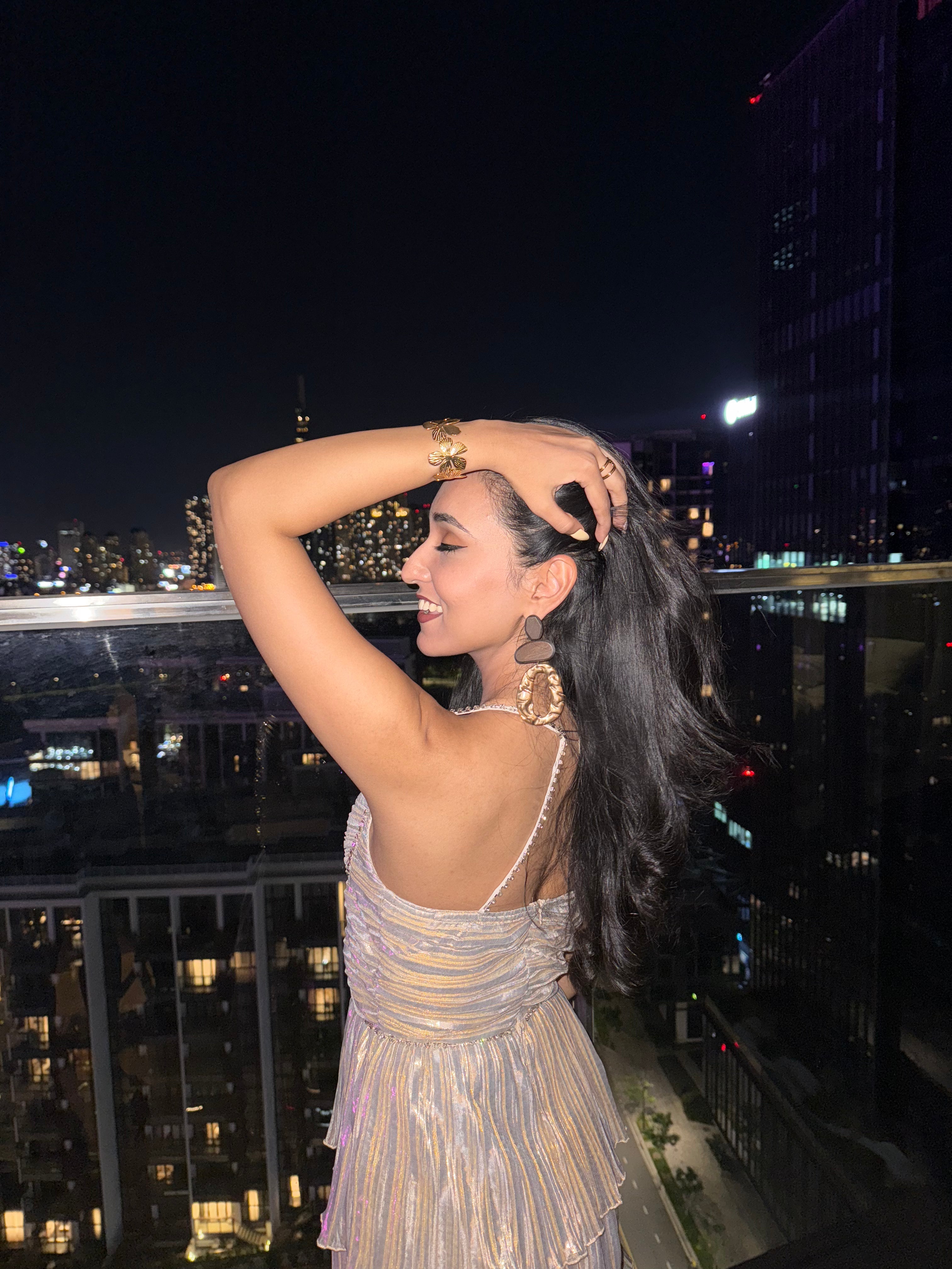 Party Ruffle Midi Dress Champagne