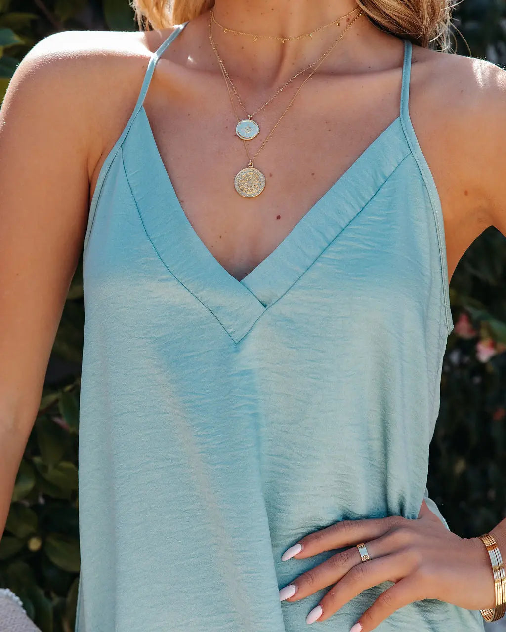 Madisyn Satin Racerback Dress Mint