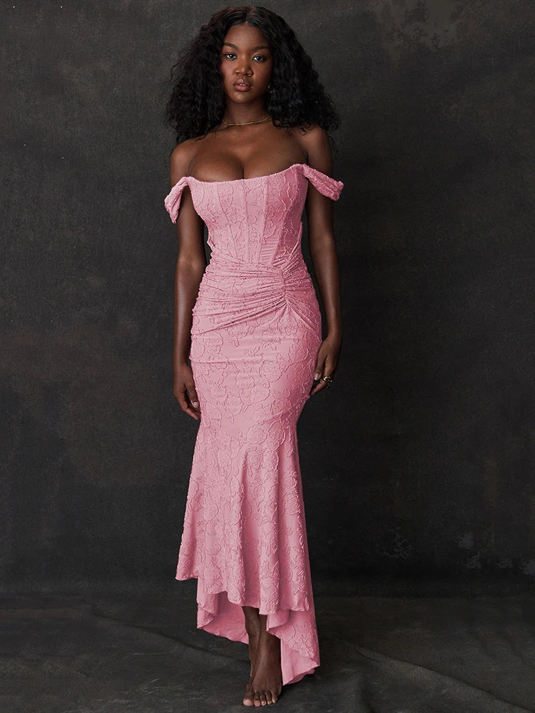 Offshoulder Sleeveless Bodycon Club Party Maxi Dress