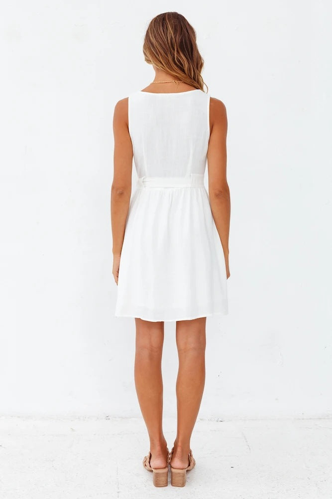 Francis Cotton Pocketed Button Down Shirt Dress