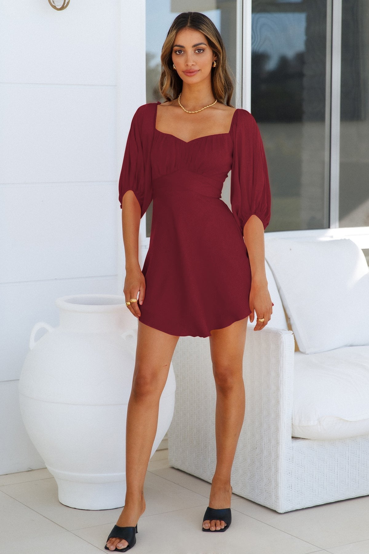 Della Balloon Sleeve Dress Orchid FINAL
