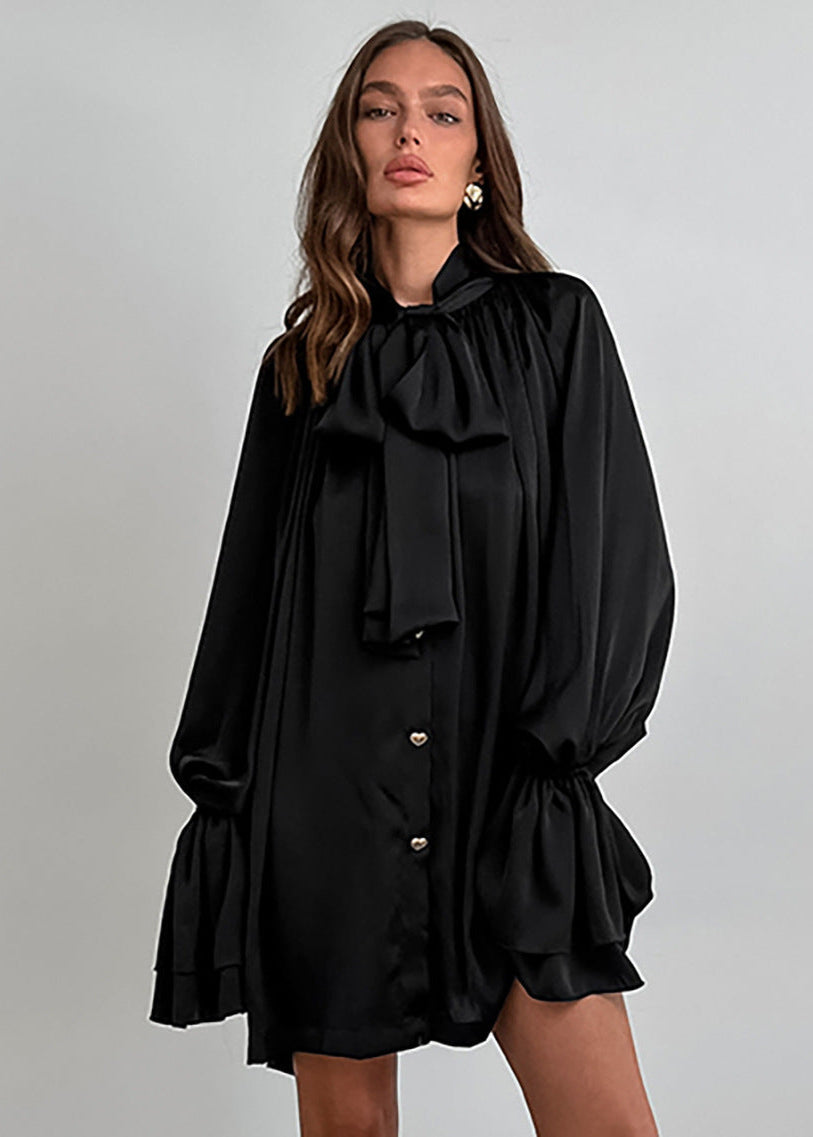 Opulent Grace Bow Tie Blouse Dress