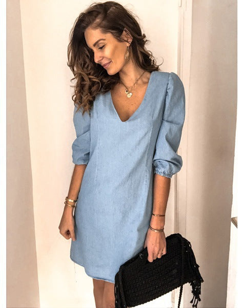 You Belong With Me Dolman Knit Dress Grey Blue