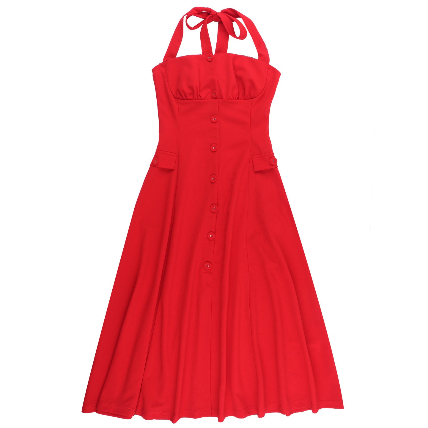 Carnes Midi Dress Red