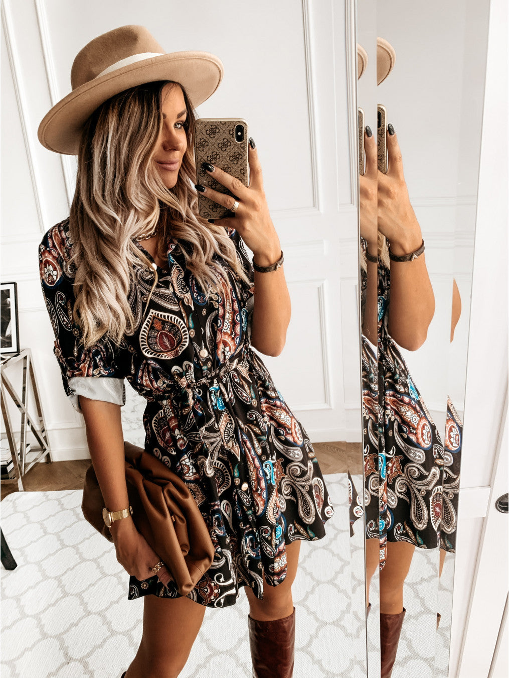 Ridgewood Printed Button Down Shirt Dress FINAL