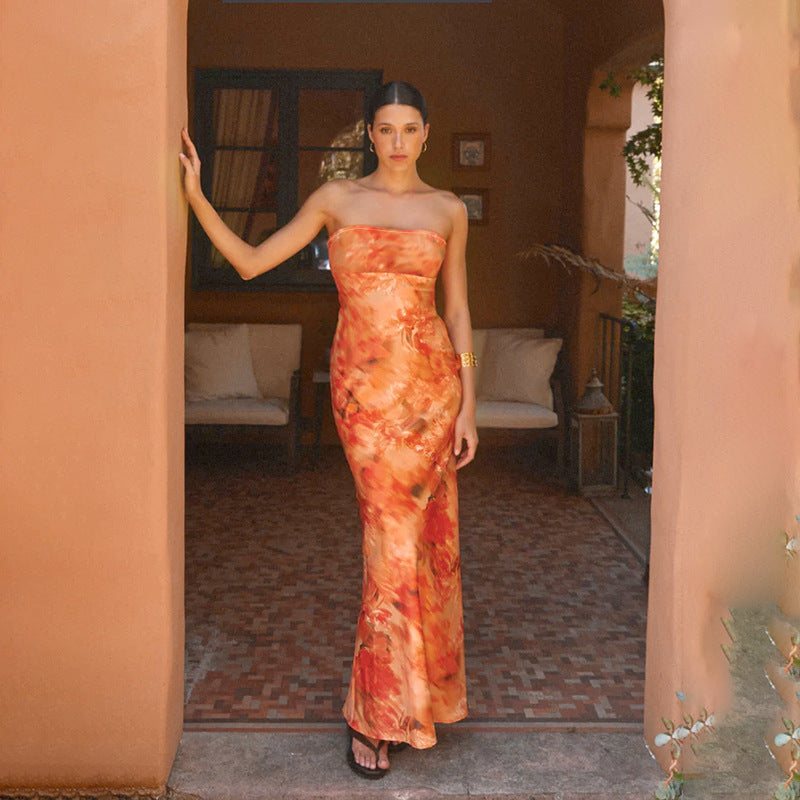 Gerbera Maxi Dress Orange