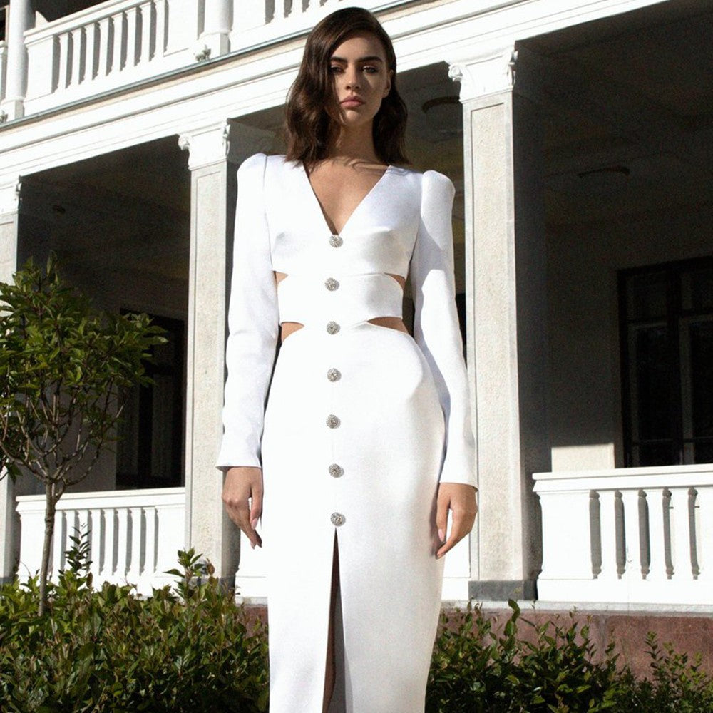 White French Slimming High Grade Retro Dress Knitted Slim Fit Wear Summer