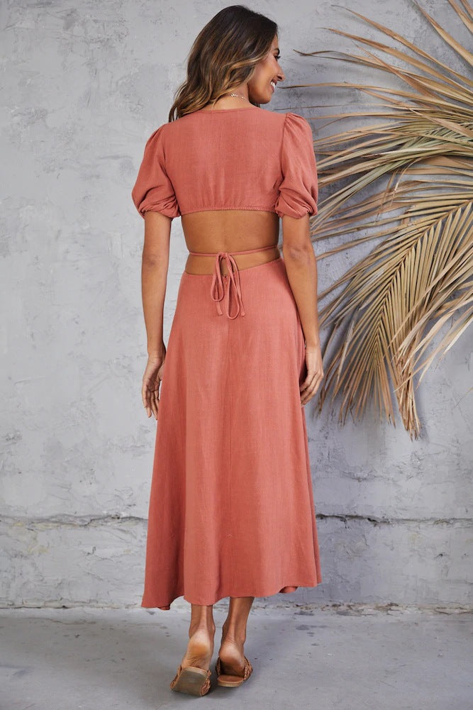 Neoma Cutout Maxi Dress Bright Blush