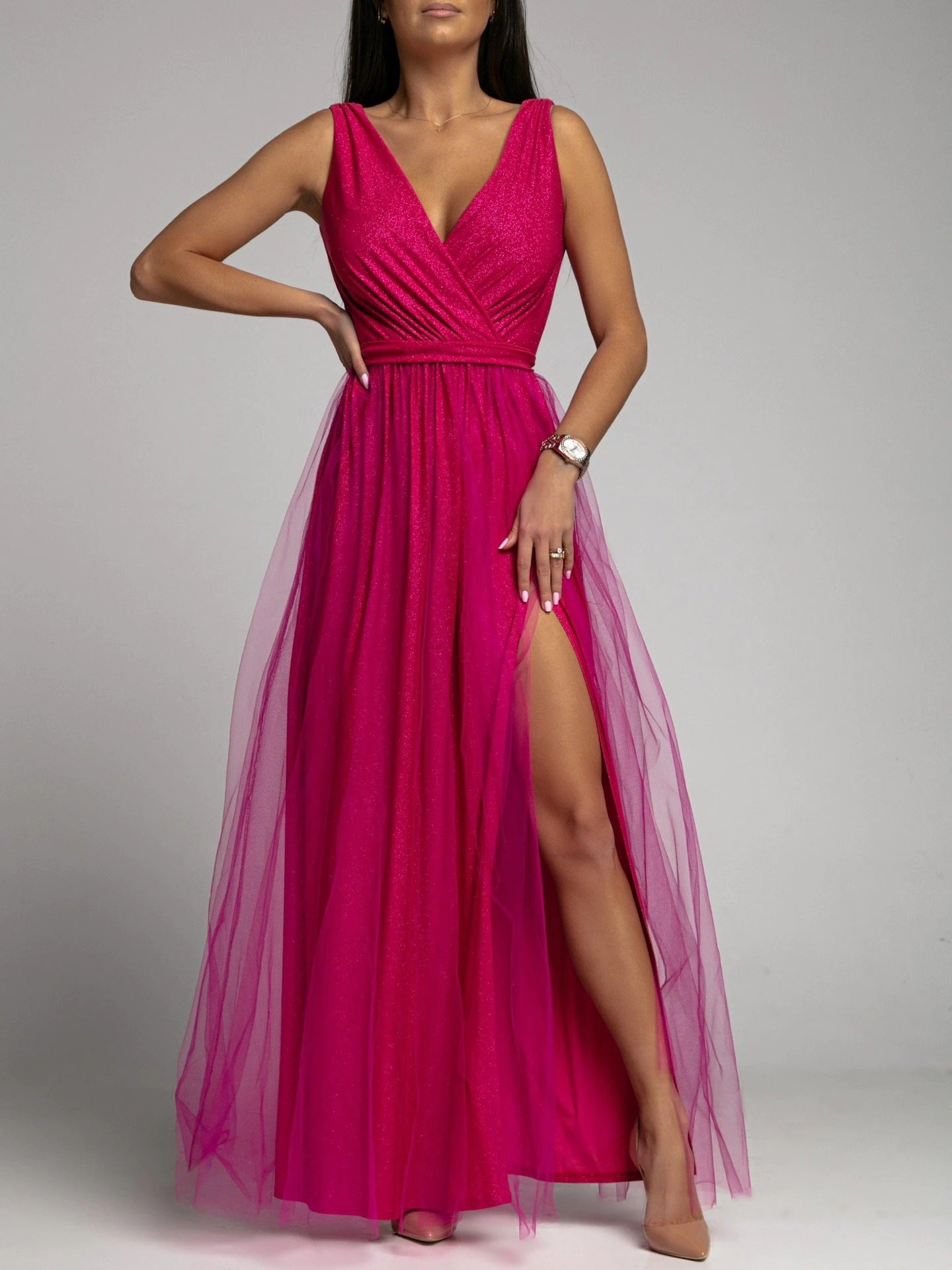 Petal Dust Maxi Dress Magenta