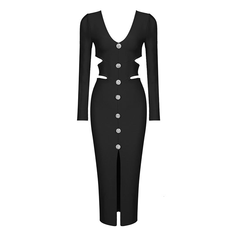 White French Slimming High Grade Retro Dress Knitted Slim Fit Wear Summer