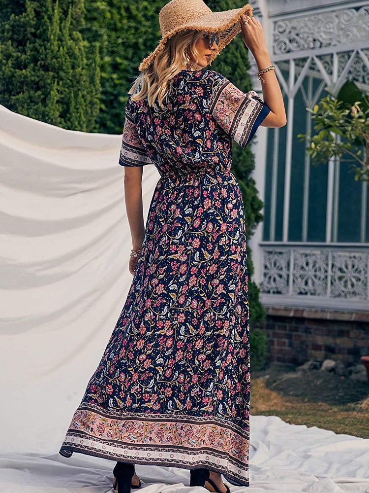 Cailynn Pocketed Kimono Maxi Dress Plum