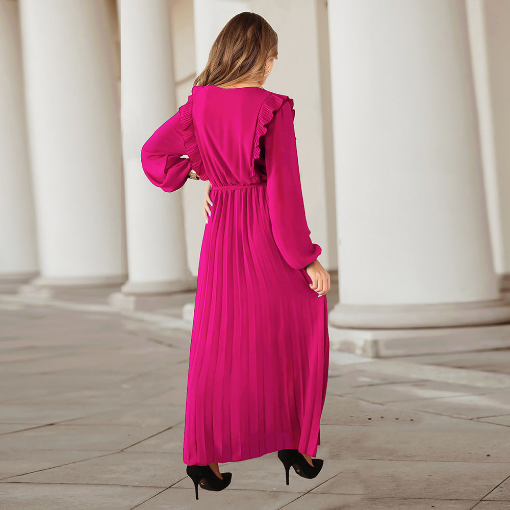 Myka Drape Midi Dress Fuchsia