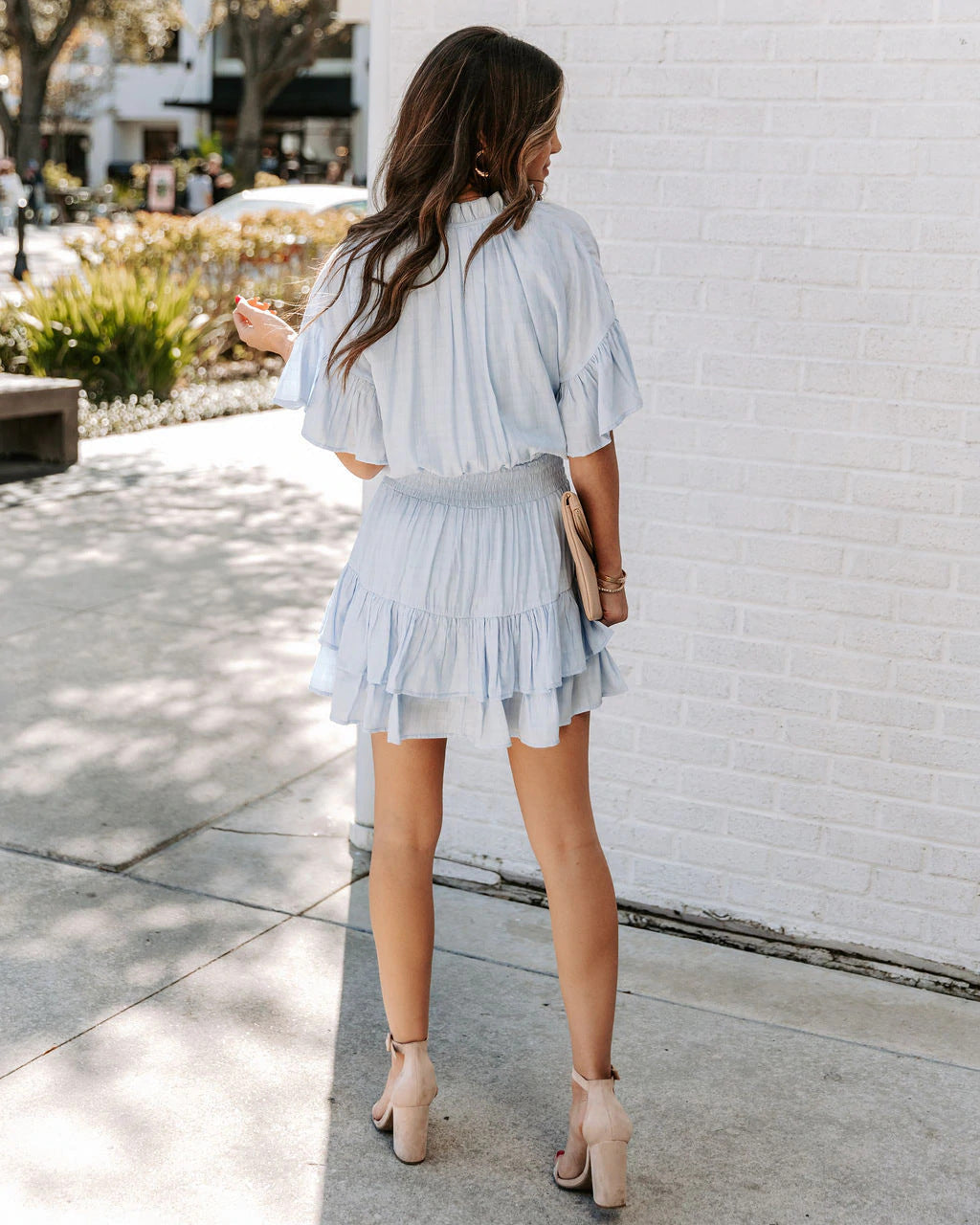 Ribbonwood Ruffle Tie Dress Waterlily