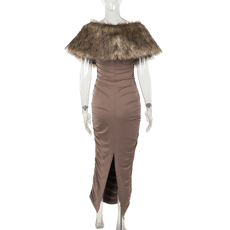 Mocha 2 piece Maxi Dress Brown
