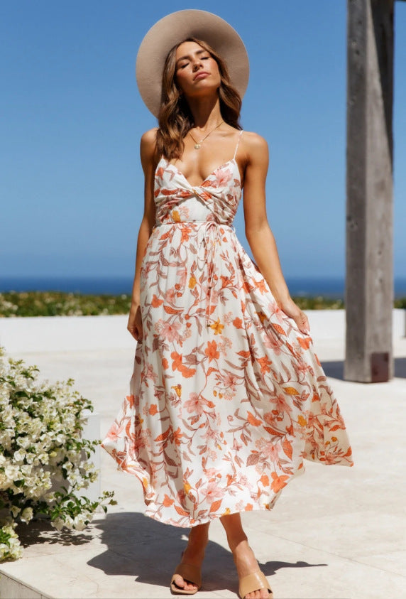 Certain Romance Printed Tie Front Maxi Dress FINAL