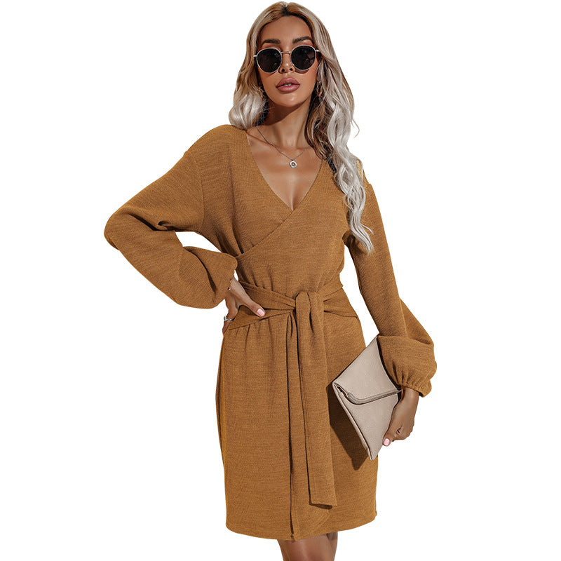 Rebecca Drape Knit Sweater Dress FINAL