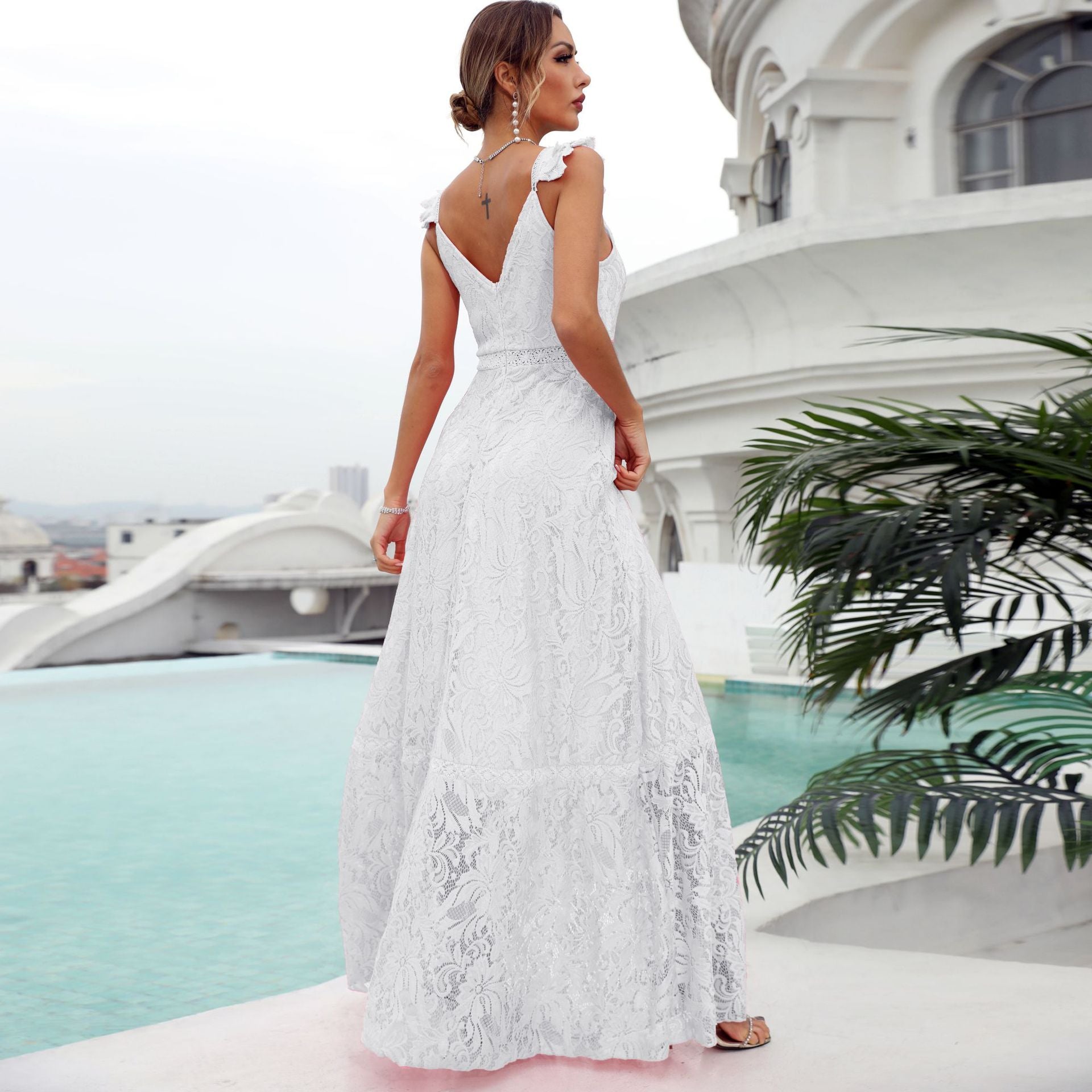 It Was All A Dream Lace Maxi Dress Cream