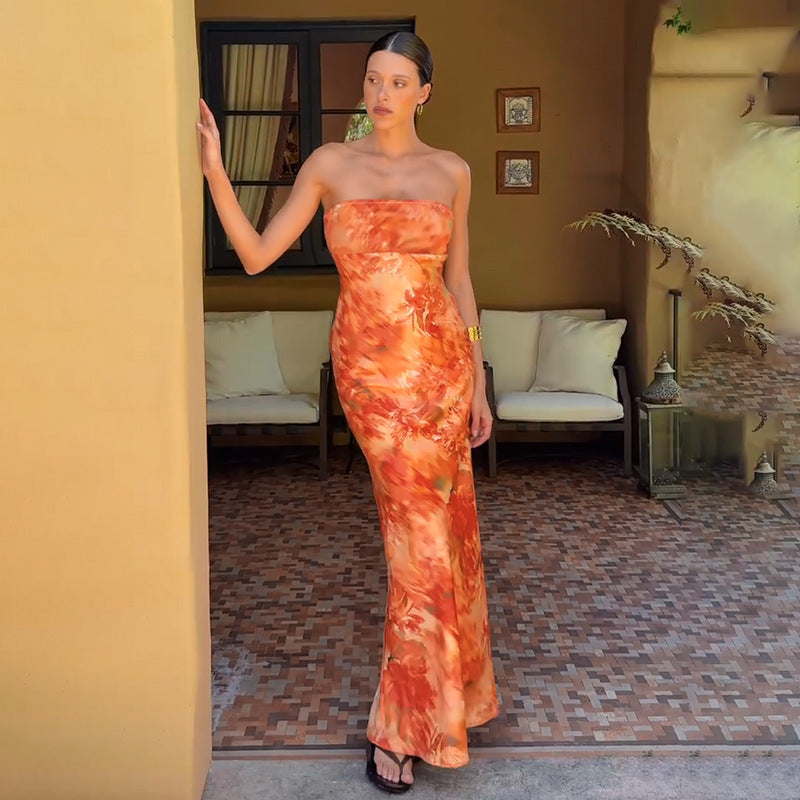 Gerbera Maxi Dress Orange